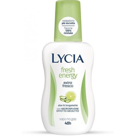 LYCIA FRESH ENERGY EXTRA FRESCO CON ALOE & BERGAMOTTO DEODORANTE VAPO CON MICROSPUGNE EFFETTO ASCIUTTO PROTEZIONE 48H 75 ML.