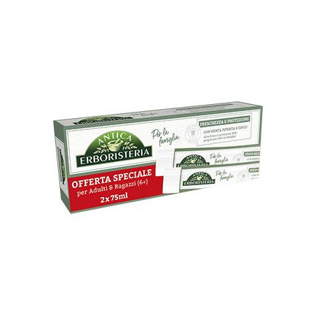 ANTICA ERBORISTERIA DENTIFRICIO FRESCHEZZA & PROTEZIONE 2x75 ML.