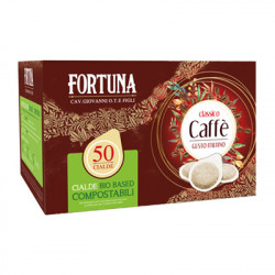 FORTUNA CAFFÈ CLASSICO, 50 CIALDE COMPOSTABILI COMPATIBILI CON MACCHINE ESPRESSO CASA