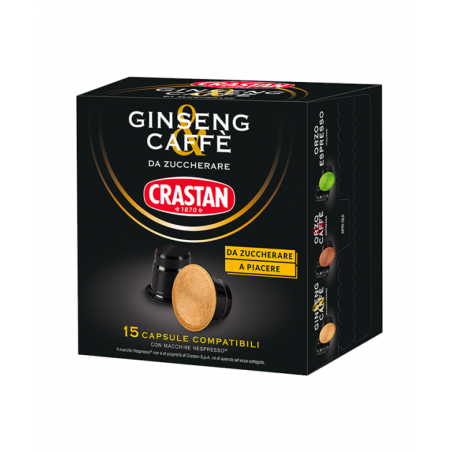 CRASTAN CAFFE' E GINSENG, 15 CAPSULE COMPATIBILI NESPRESSO