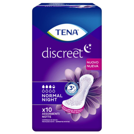 TENA DISCREET NORMAL NIGHT - 10 ASSORBENTI