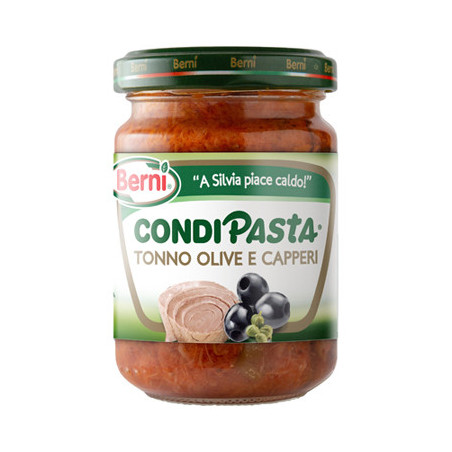 BERNI CONDIPASTA CON TONNO OLIVE E CAPPERI 130 GR.