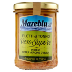 MAREBLU FILETTI DI TONNO VERO SAPORE IN OLIO EXTRA VERGINE D'OLIVA 180 GR.