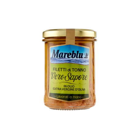 MAREBLU FILETTI DI TONNO VERO SAPORE IN OLIO EXTRA VERGINE D'OLIVA 180 GR.