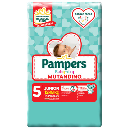 PAMPERS BABY DRY MUTANDINO TGL 5 JUNIOR (12/18 KG) - 14 PANNOLINI