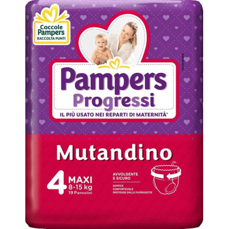 PAMPERS PROGRESSI MUTANDINO TGL 4 MAXI (8/15 KG) - 19 PANNOLINI