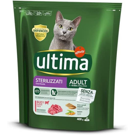 ULTIMA CROCCHETTE PER GATTI ADULTI STERILIZZATI CON MANZO 400 GR.