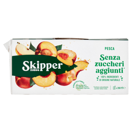 SKIPPER ZUEGG SUCCHI DI FRUTTA ALLA PESCA SENZA ZUCCHERI AGGIUNTI 3X200 ML.