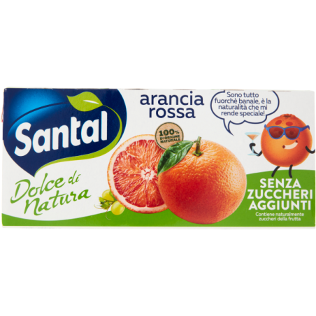 SANTÀL DOLCE DI NATURA SUCCHI DI FRUTTA ALL'ARANCIA ROSSA SENZA ZUCCHERI AGGIUNTI 3X200 ML.