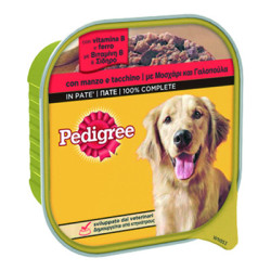 PEDIGREE PATÈ PER CANI CON MANZO E TACCHINO 300 GR.