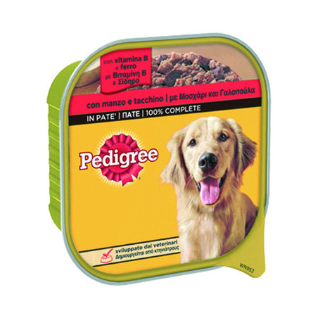 PEDIGREE PATÈ PER CANI CON MANZO E TACCHINO 300 GR.