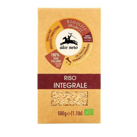 ALCE NERO RISO INTEGRALE BIOLOGICO 500 GR.