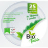 BIO TABLE PIATTI PIANI MONOUSO EXTRA RIGIDI BIODEGRADABILI E COMPOSTABILI - CONFEZIONE DA 25 PEZZI