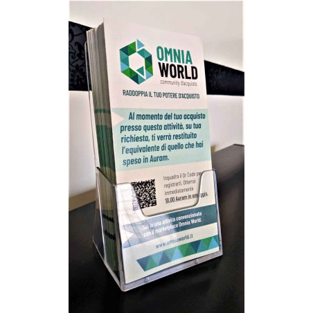 DÉPLIANT DEDICATI ALLE ATTIVITÀ CONVENZIONATE CON OMNIA WORLD PERSONALIZZATO CON QR CODE