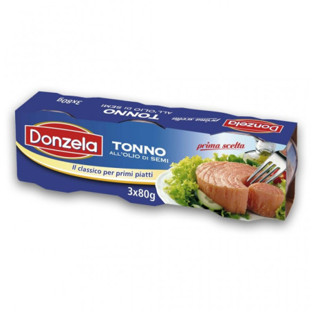 DONZELA TONNO IN OLIO SEMI DI GIRASOLE 3X80 GR.