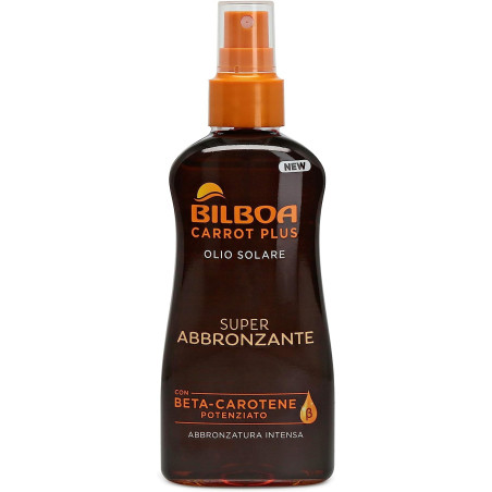 BILBOA CARROT PLUS OLIO SOLARE SPRAY SUPER ABBRONZANTE CON BETA CAROTENE POTENZIATO ABBRONZATURA INTENSA 200 ML.