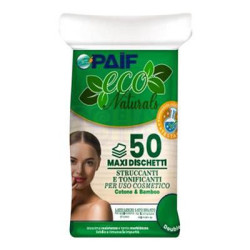 PAIF ECO NATURALS MAXI DISCHETTI STRUCCANTI E TONIFICANTI - CONFEZIONE DA 50 PADS STRUCCANTI