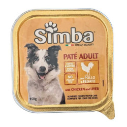 SIMBA DOG PATÉ PER CANI ADULTI CON POLLO E FEGATO IN VASCHETTA 150 GR.