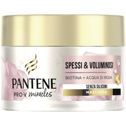 PANTENE PRO-V MIRACLES SPESSI E VOLUMINOSI - MASCHERA PER CAPELLI CON BIOTINA E ACQUA DI ROSA 160 ML