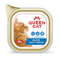 QUEEN CAT PATE' CON PESCE PER GATTI IN VASCHETTA 100 GR.