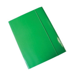 CARTELLINA A 3 LEMBI CON ELASTICO 25X35CM - VERDE