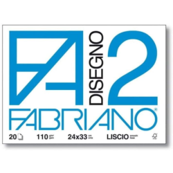 FABRIANO BLOCCO DA DISEGNO F2 24X33 CM 110G 20 FOGLI LISCI