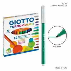 GIOTTO PENNARELLI TURBO COLOR INTENSE COLORS A PUNTA FINE 12 PEZZI