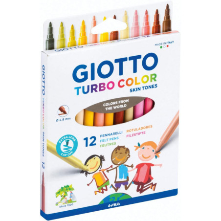 GIOTTO PENNARELLI TURBO COLOR SKIN TONES 12 PEZZI