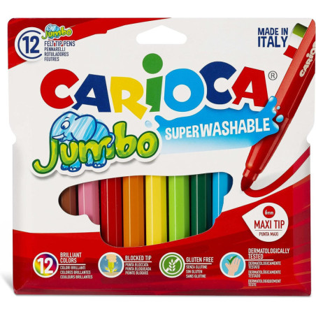 CARIOCA PENNARELLI COLORATI JUMBO 12 PEZZI