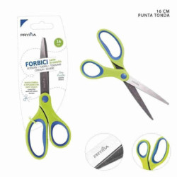 FORBICI A PUNTA TONDA SOFT TOUCH BICOLOR VERDE E BLU 16CM