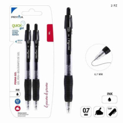 PENNA GEL SCATTO QUICK DRY 0.7MM 2 PEZZI - NERO