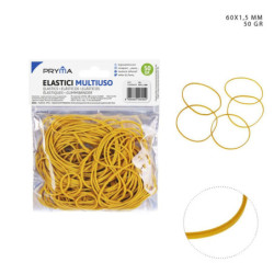 ELASTICI IN GOMMA MULTIUSO GIALLO 60X1.5MM 50G