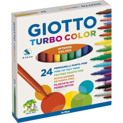 GIOTTO PENNARELLI TURBO COLOR A PUNTA FINE INTENSE COLORS CONFEZIONE DA 24 PEZZI