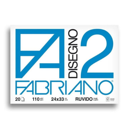 FABRIANO BLOCCO DA DISEGNO F2 24X33 CM 110G 20 FOGLI RUVIDI