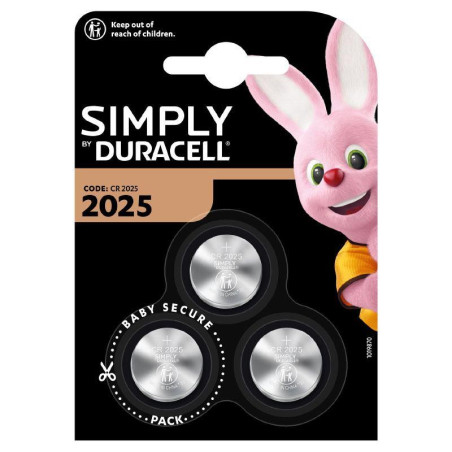 DURACELL PILE SIMPLY CR 2025 X 3