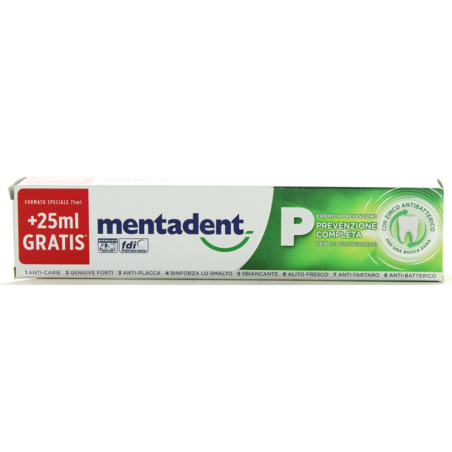 MENTADENT P DENTIFRICIO PREVENZIONE COMPLETA CON ZINCO ANTIBATTERICO 75+25 ML.