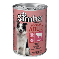 SIMBA DOG BOCCONI PER CANI ADULTI CON CARNE DI MANZO IN LATTA 1,230 KG.