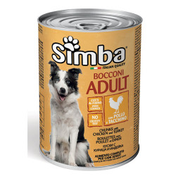 SIMBA DOG BOCCONI PER CANI ADULTI CON POLLO E TACCHINO IN LATTA 415 GR.