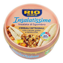 RIO MARE INSALATISSIME INSALATA DI SGOMBRO CON CEREALI INTEGRALI, CAROTE GIALLE E LENTICCHIE 220 GR.