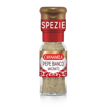 CANNAMELA PEPE BIANCO MACINATO IN VETRO 28 GR.