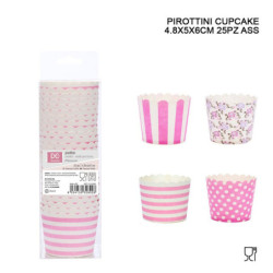 PIROTTINI IN CARTA PER CUPCAKE 4.8X5X6 CM CONFEZIONE DA 25 PEZZI