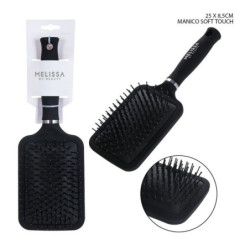 SPAZZOLA PER CAPELLI PROFESSIONALE SOFT TOUCH NERA - 25X8,5 CM