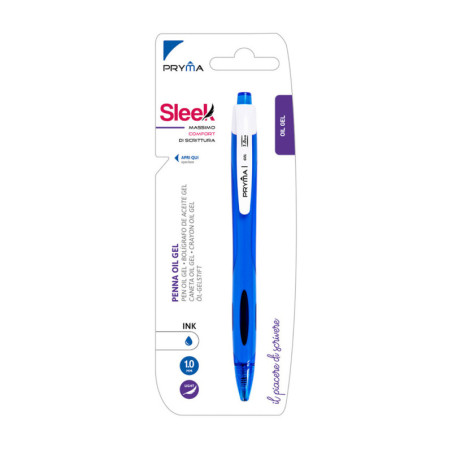 PENNA GEL A SCATTO CON INCHIOSTRO A BASE D'OLIO 1MM - BLU