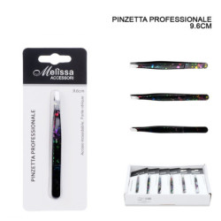 PINZETTE PER SOPRACCIGLIA PROFESSIONALI COLORATE - 9.6CM