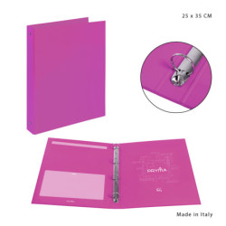 RACCOGLITORE AD ANELLI FORMATO A4 - 25X35 CM - FUCSIA - D 3CM