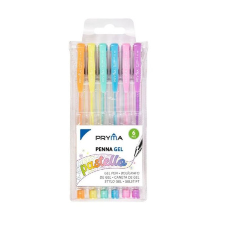 PENNA GEL COLOR PASTELLO 0.8MM - CONFEZIONE DA 6 PEZZI