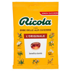 RICOLA L'ORIGINALE CARAMELLE SENZA ZUCCHERO ALLE ERBE DELLE ALPI SVIZZERE IN BUSTA DA 70 GR.