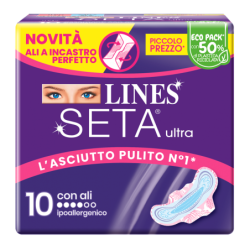 LINES SETA ULTRA ASSORBENTI CON ALI - 10 PEZZI