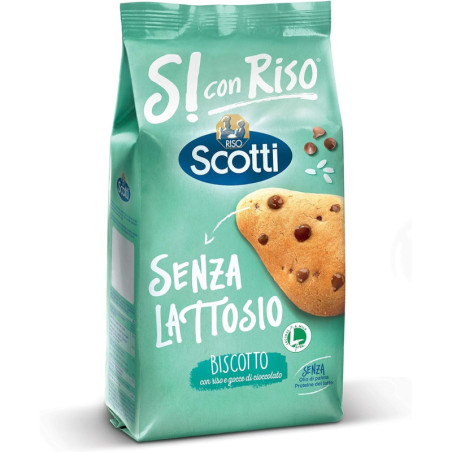 SCOTTI BISCOTTI SENZA LATTOSIO CON RISO E GOCCE DI CIOCCOLATO 350 GR.