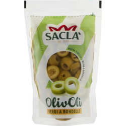 SACLÀ OLIVOLI' OLIVE VERDI A RONDELLE IN SALAMOIA 185 GR.